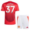 Officiële Voetbalshirt + Korte Broek Manchester United Mainoo 37 Thuis 2024-25 - Kids